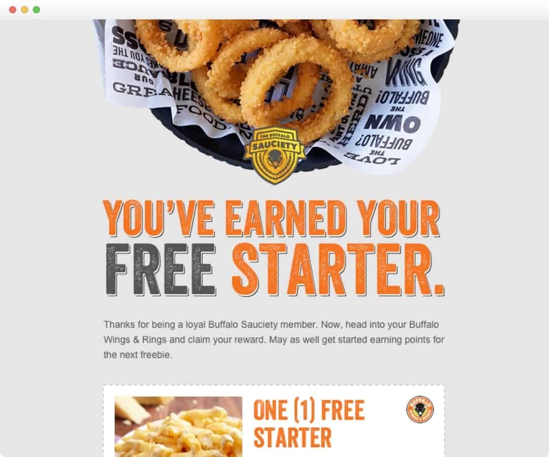 Creative for Buffalo Wings & Rings Tailgate Promo