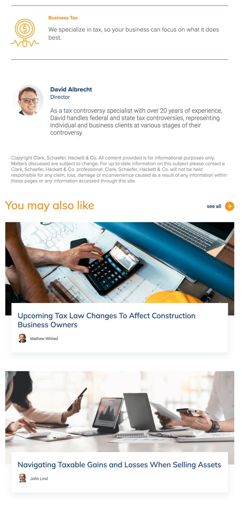 Screenshot of Insights on CSH website