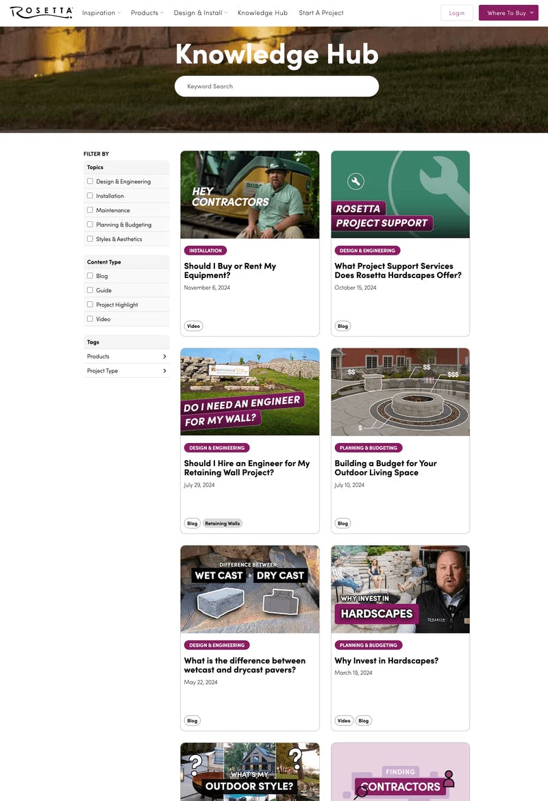 Screenshot of Aster's Knowledge Hub