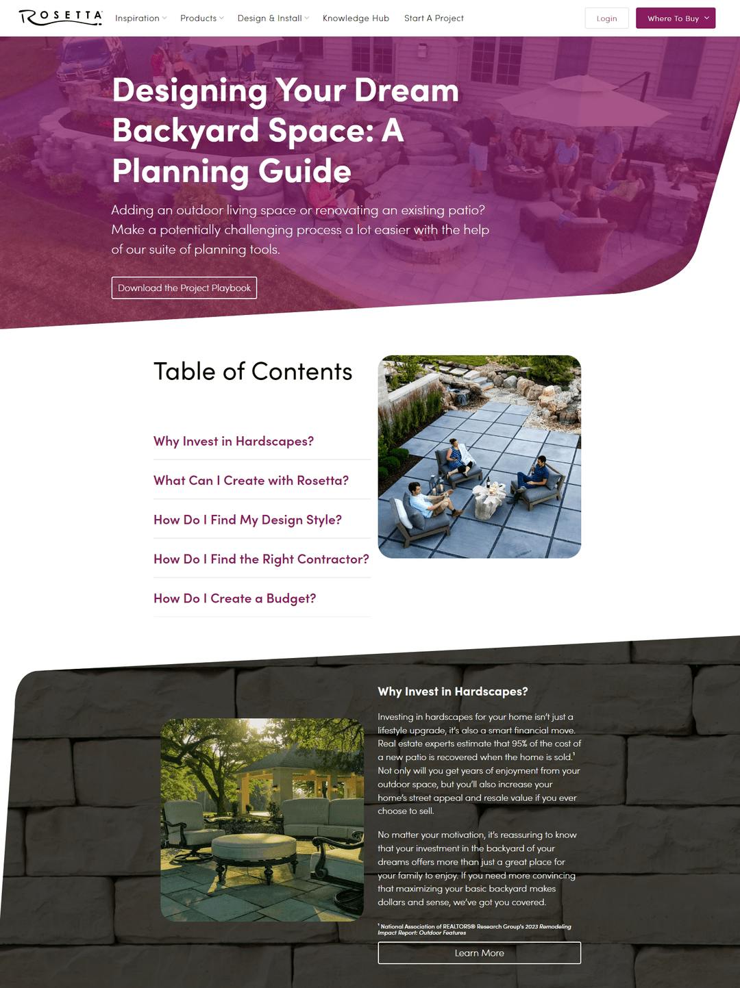 Screenshot of interactive guide for Rosetta