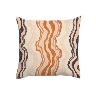 Orange, white, and navy pillow