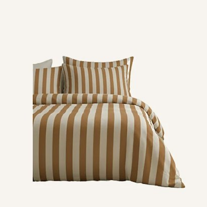 Custom striped bedding