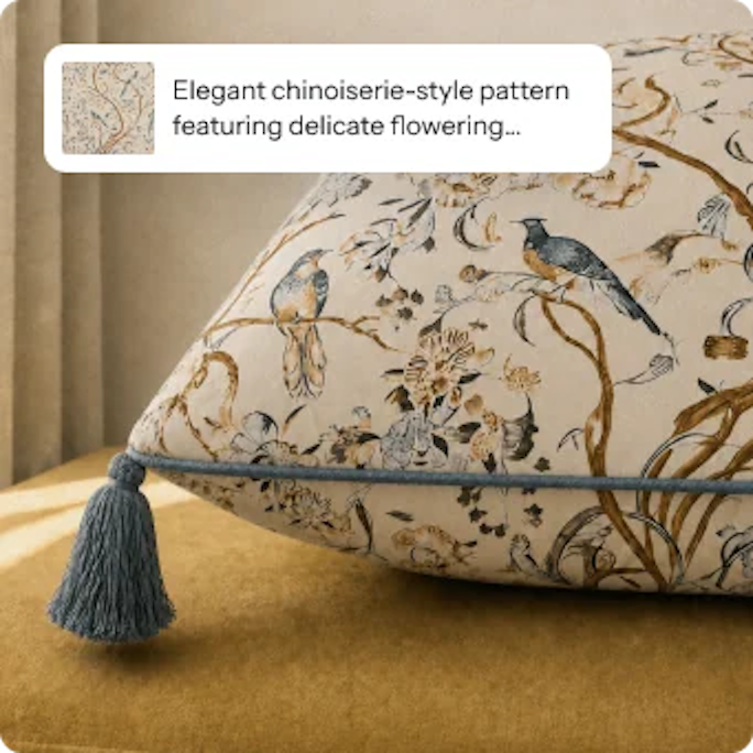 Chinoiserie pillow created with Arcade AI