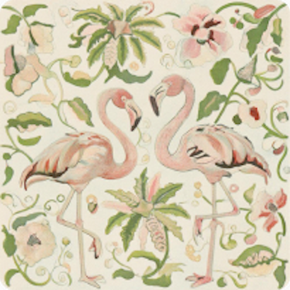 Ukrainian Folk Art flamingo pattern