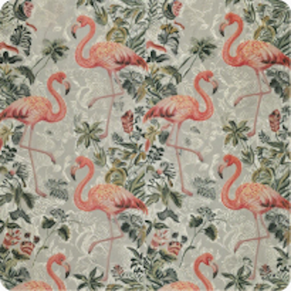 Archival British Floral flamingo pattern