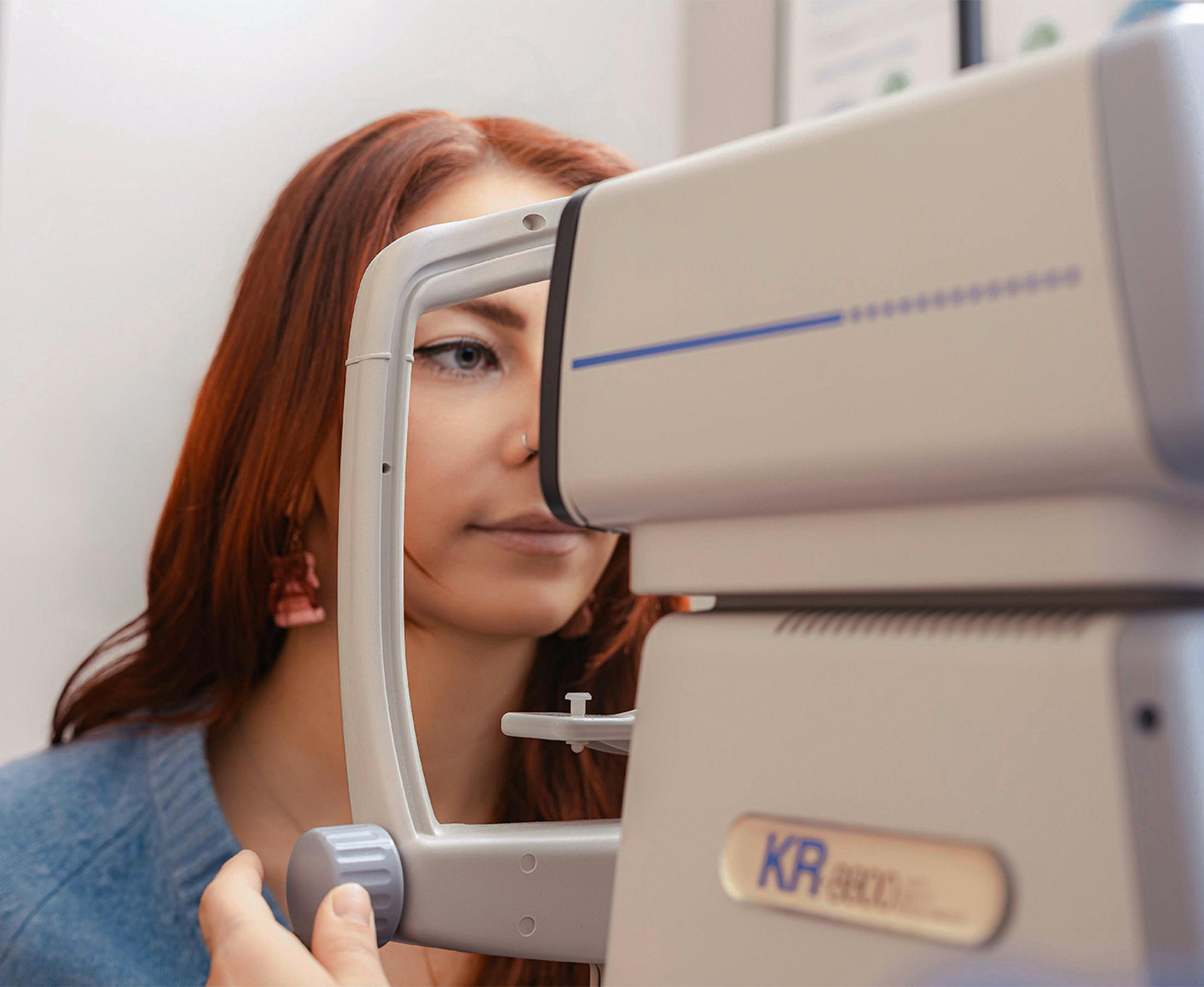 Woman getting her eyes checked