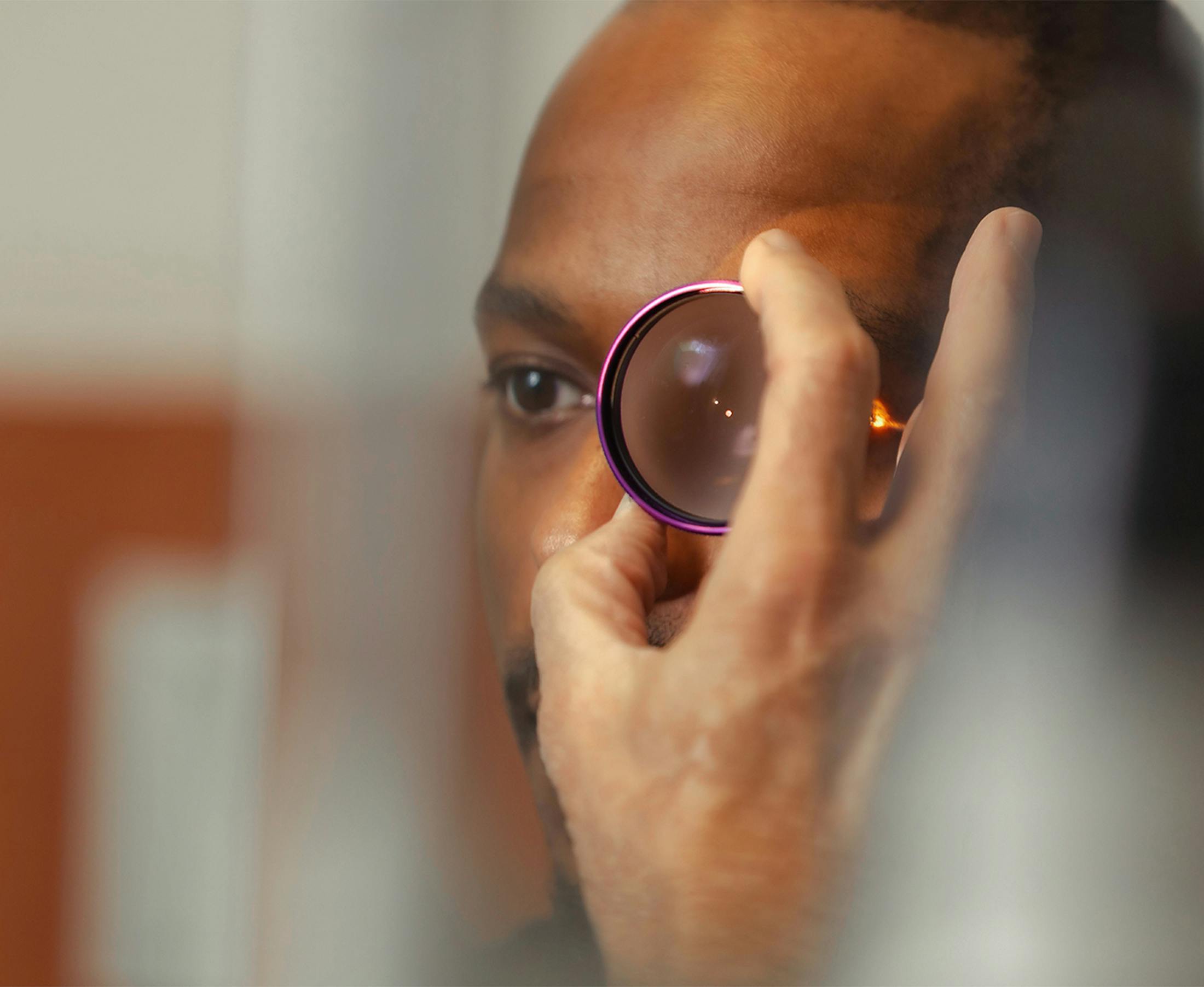 Man getting his eyes checked