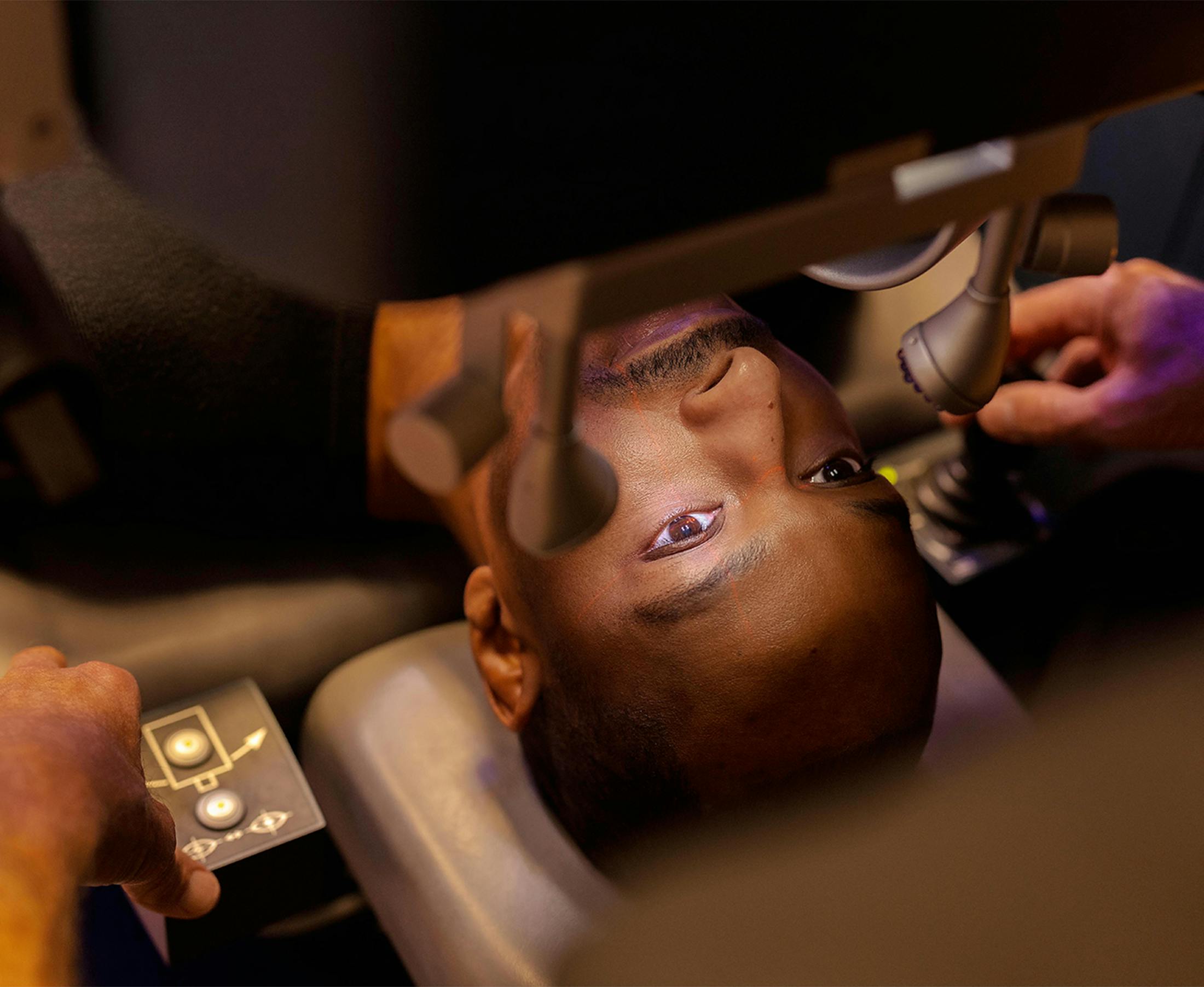 Man getting a procedure done