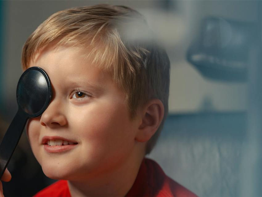 A child getting an eye exam