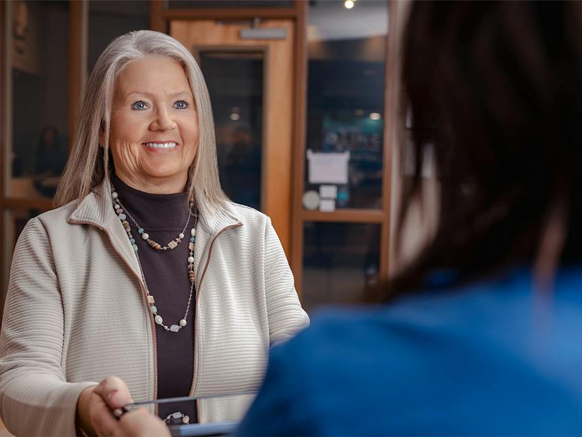 Woman smiling