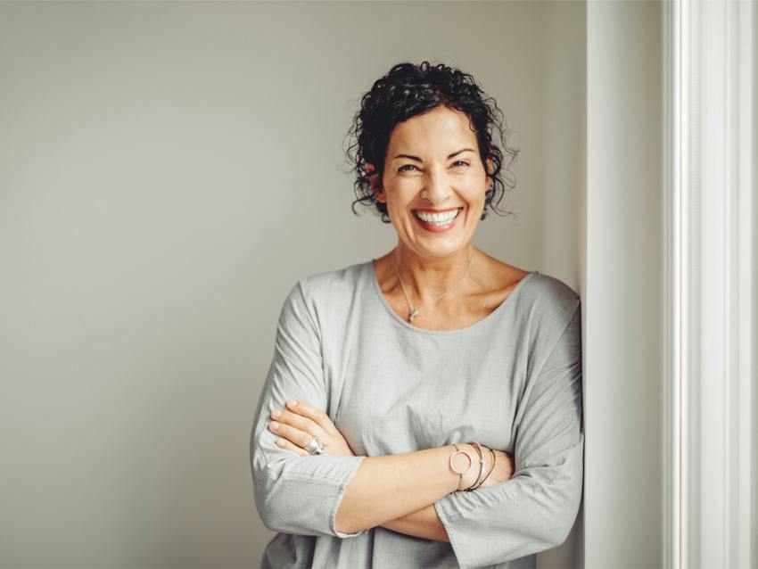 women smiling
