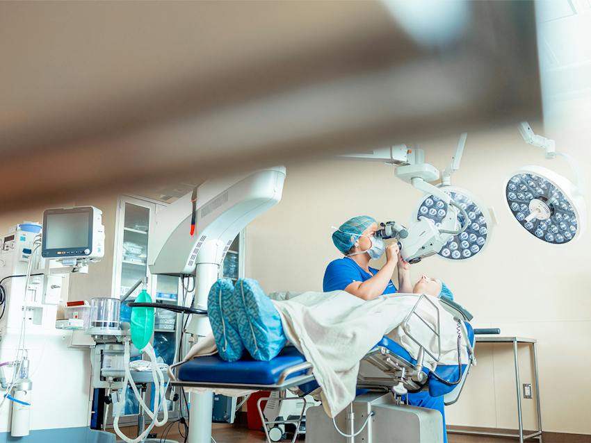 doctor working on a patient
