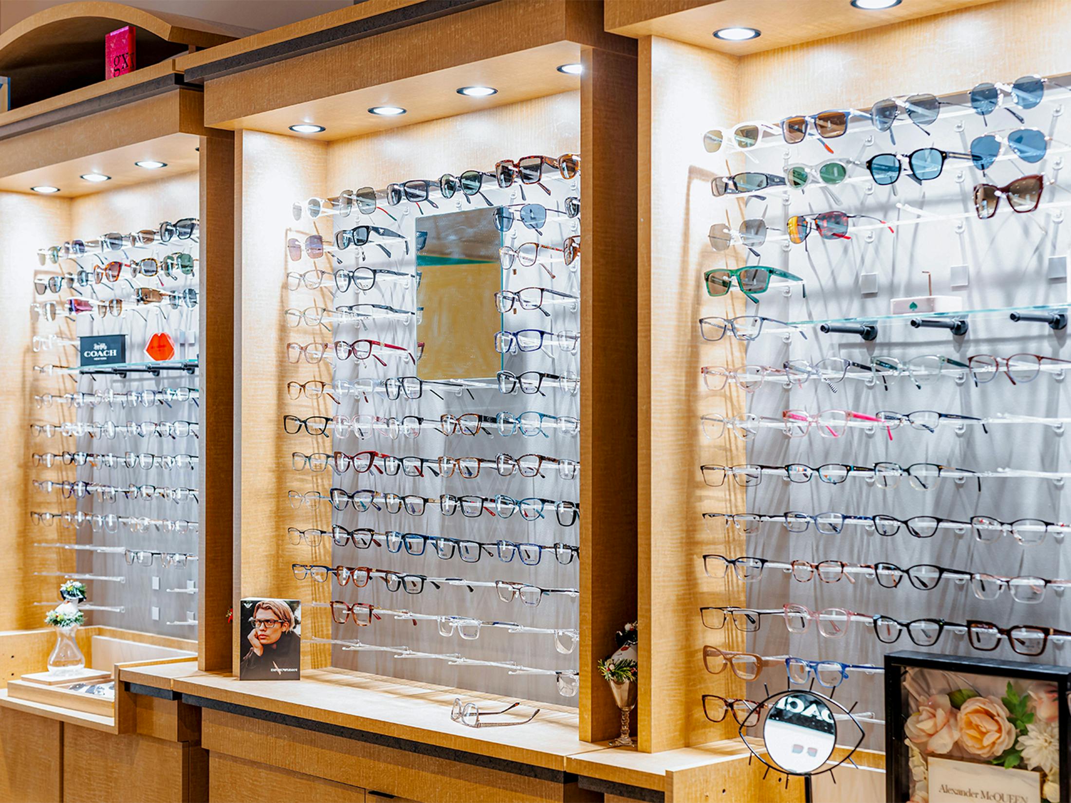 A wall of glasses