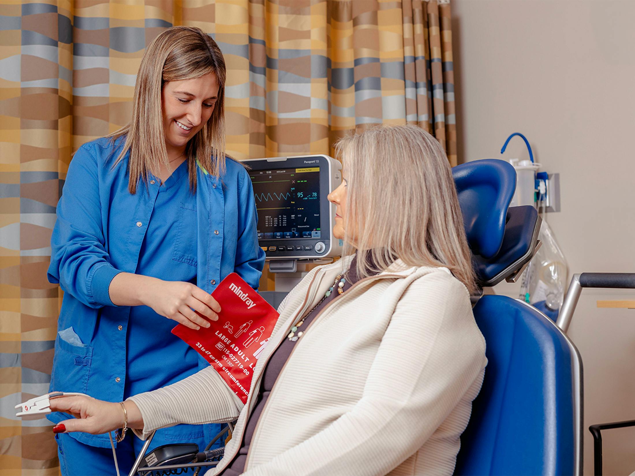 Woman and doctor during treatment