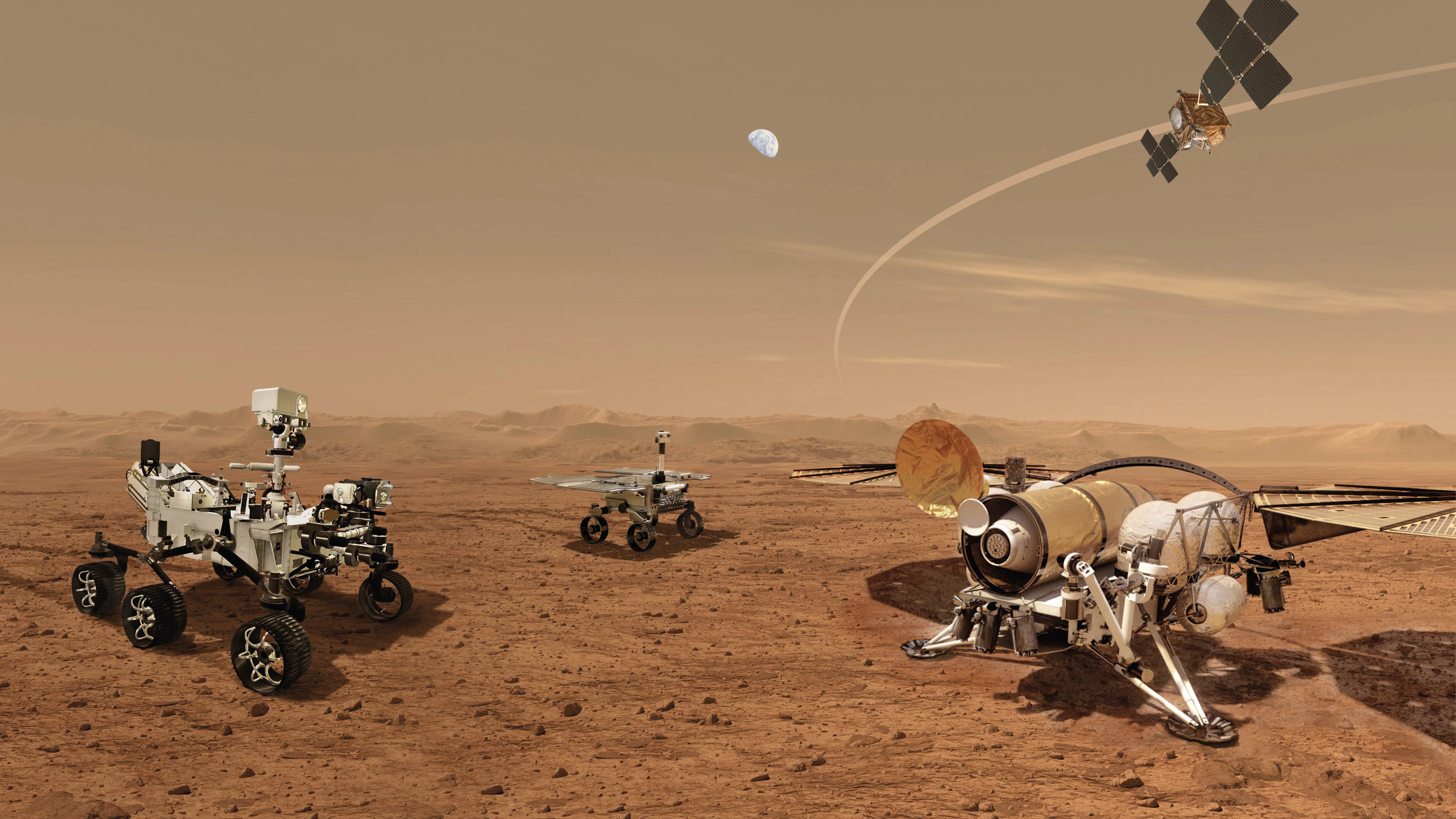 Opstelling Mars Sample Return Gymnastiek voor gevorderden: NASA oefent voor een episch vangspel op Mars