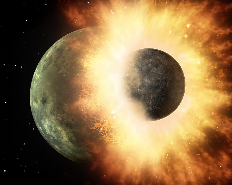 Planetaire botsing waaruit maan voortkwam maakte leven op aarde mogelijk