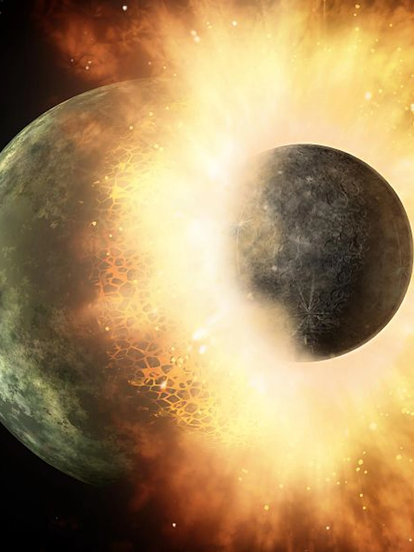 Planetaire botsing waaruit maan voortkwam maakte leven op aarde mogelijk
