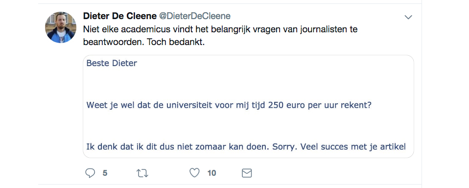 ‘Weet je wel dat de universiteit voor mijn tijd 250 euro per uur rekent?'