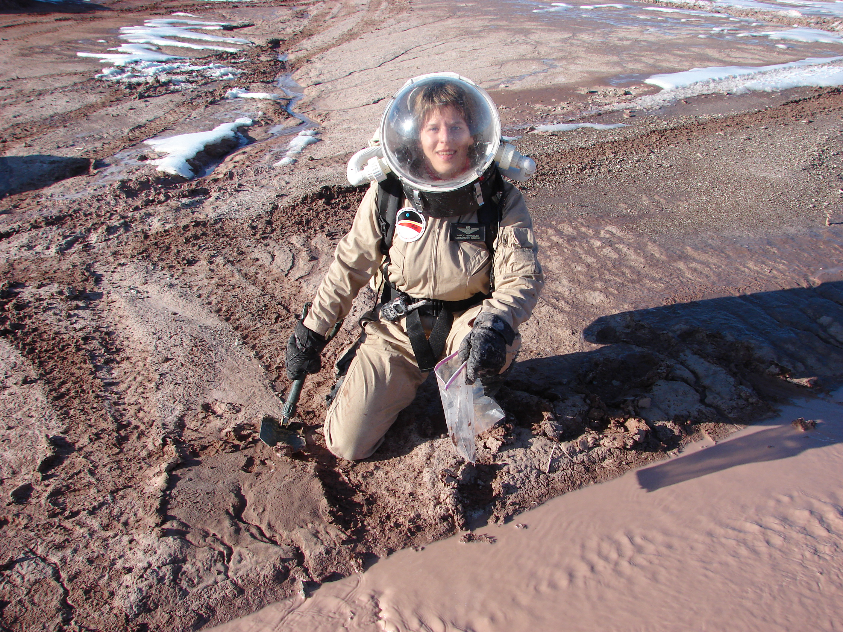 Nancy Vermeulen tijdens een gesimuleerde Marsmissie