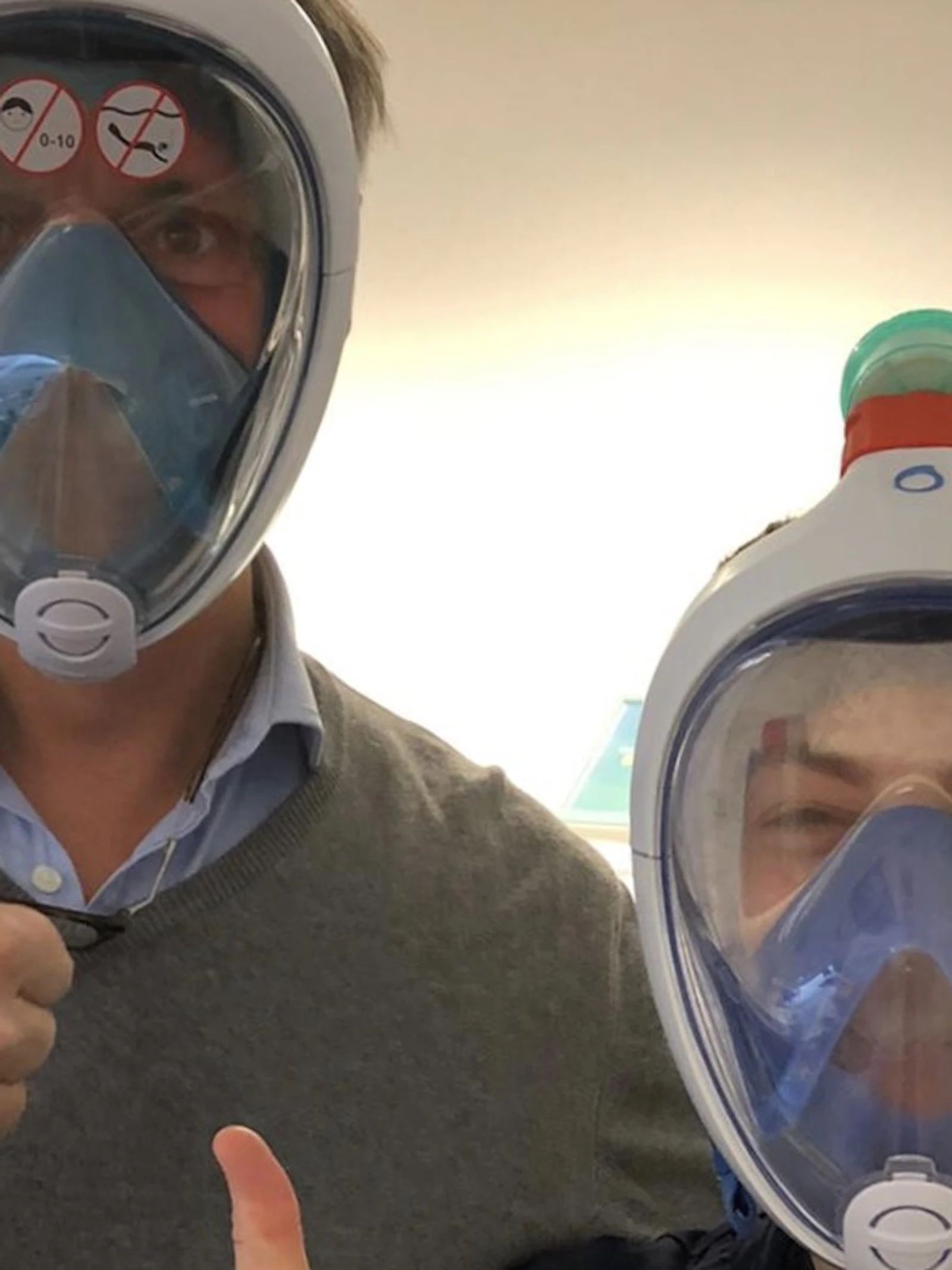 Duikmasker wordt mondmasker