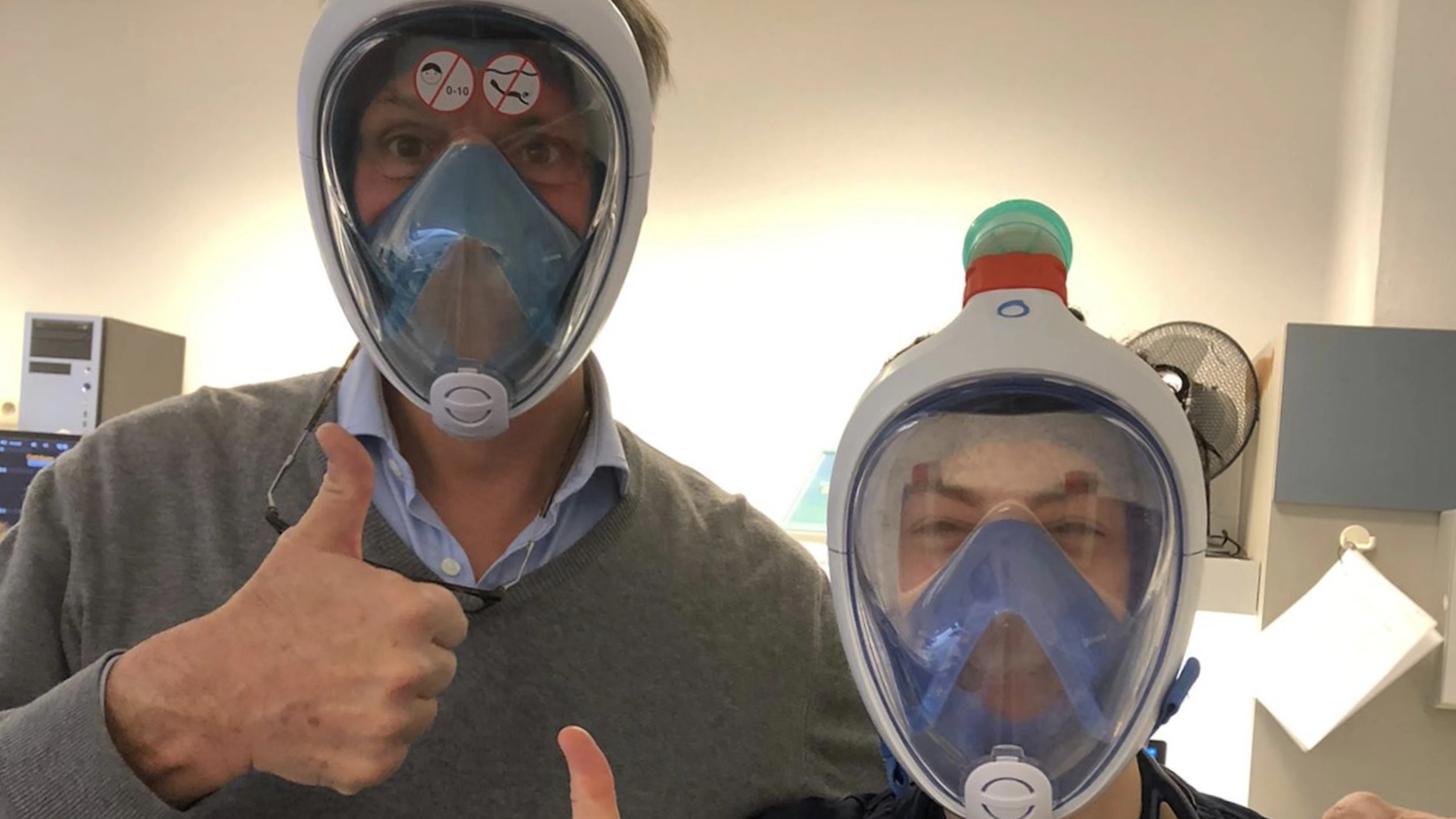 Duikmasker wordt mondmasker