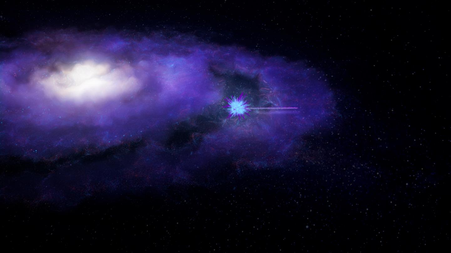 Kosmische ‘zaklamp’ spoort raadselachtige materie op