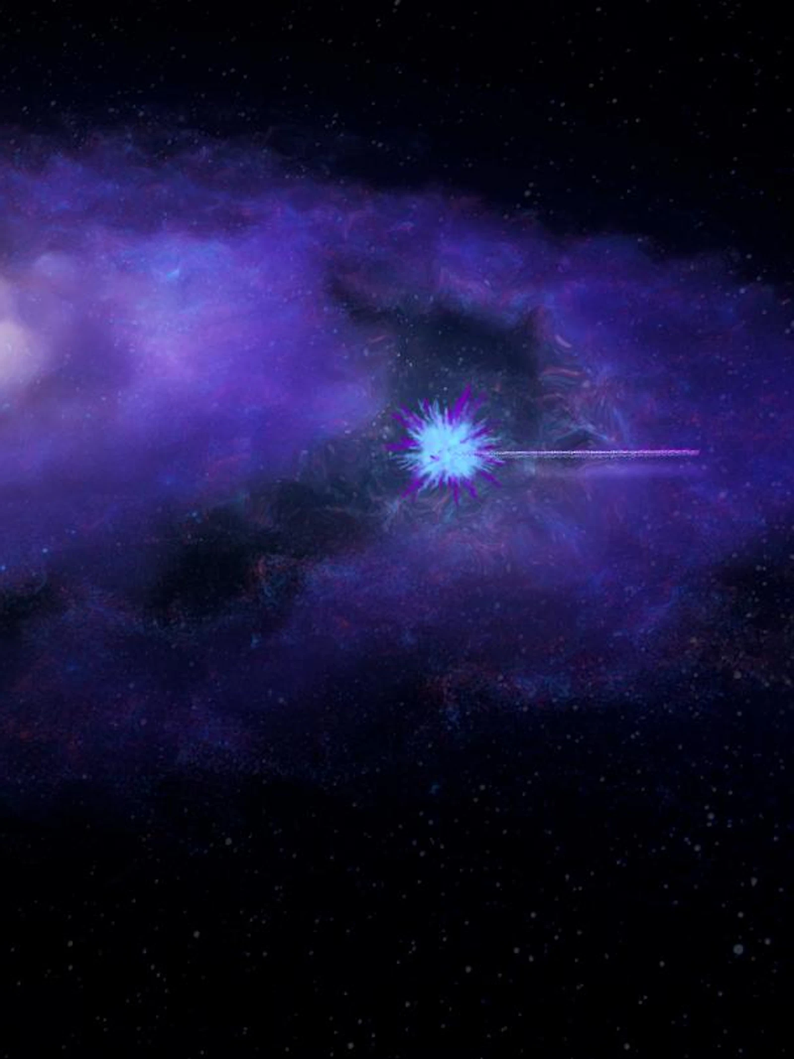 Kosmische ‘zaklamp’ spoort raadselachtige materie op