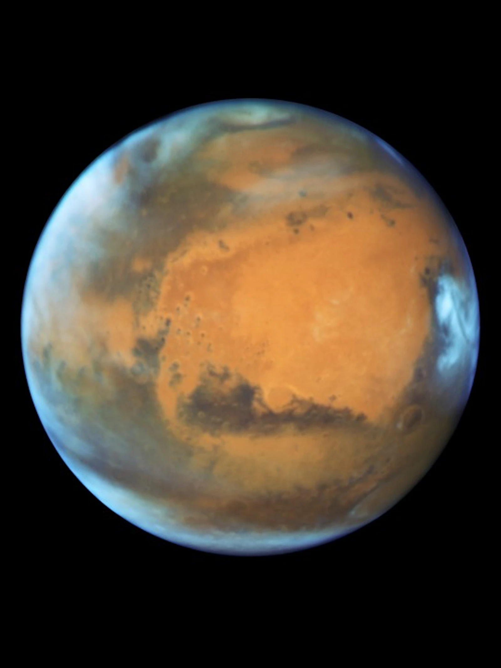Alle seinen op groen voor blik op rode planeet Mars