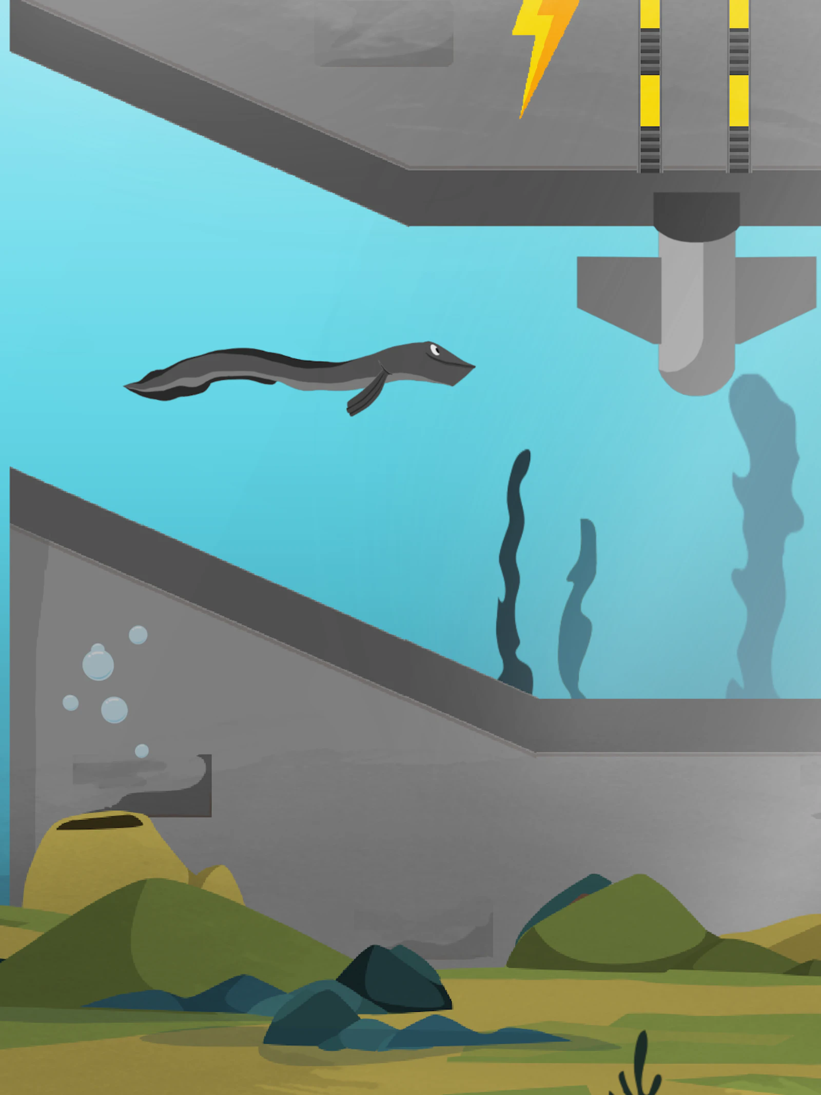 Screenshot uit het spel 'Red de paling'