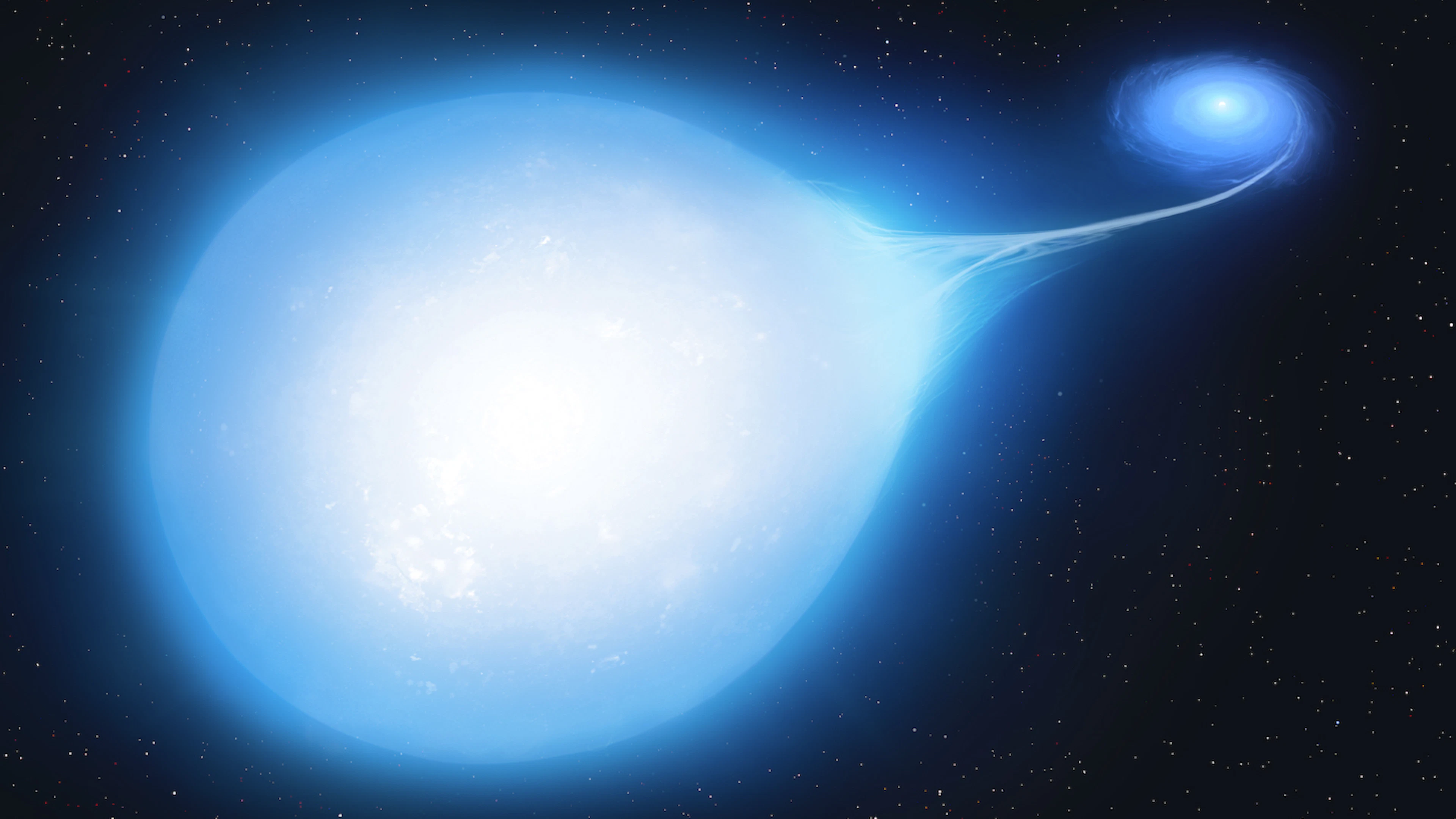‘Dodendans’ van twee sterren zal uitdraaien op een supernova-explosie