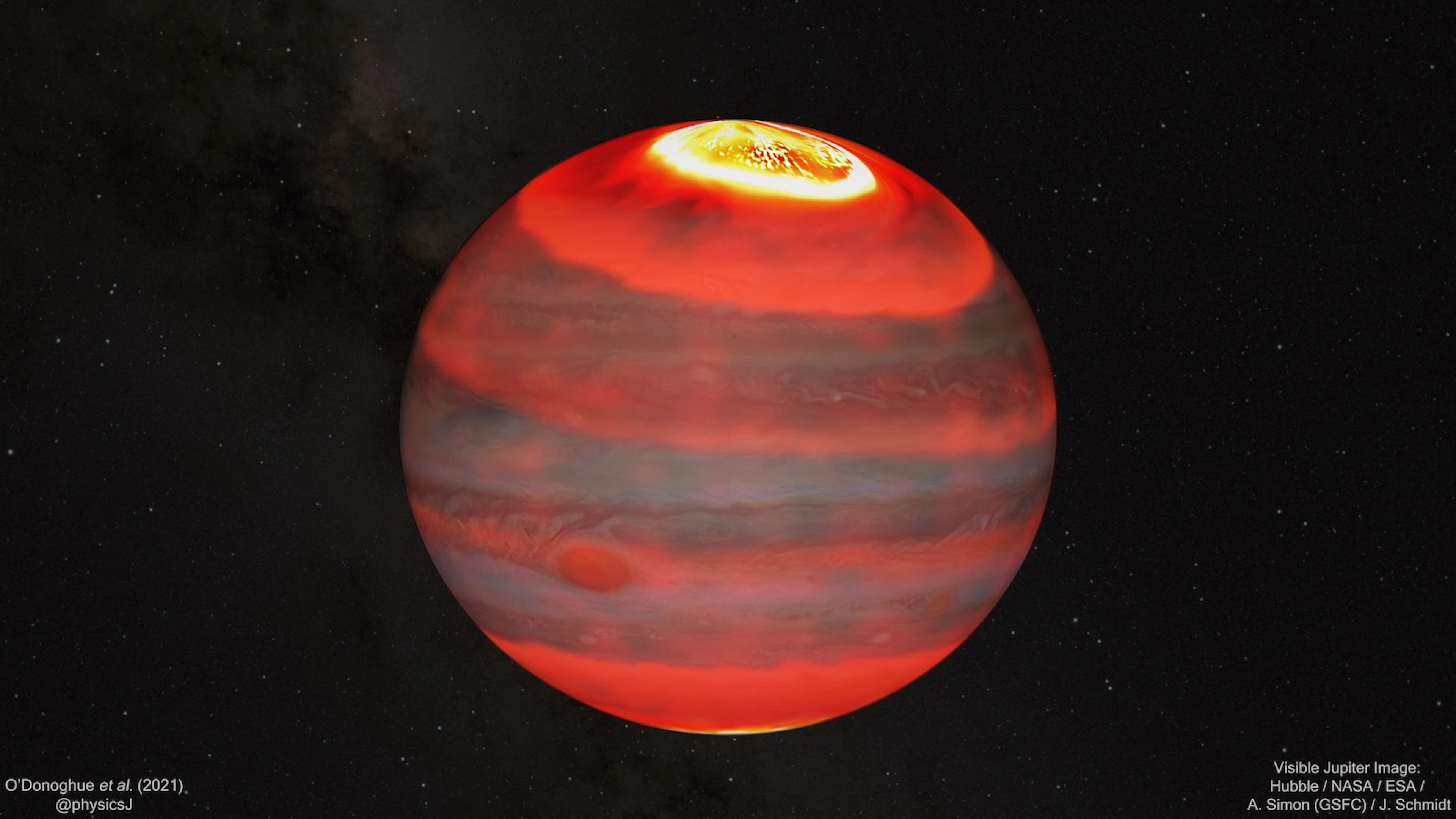 Poollicht stookt hoge atmosfeer van Jupiter op