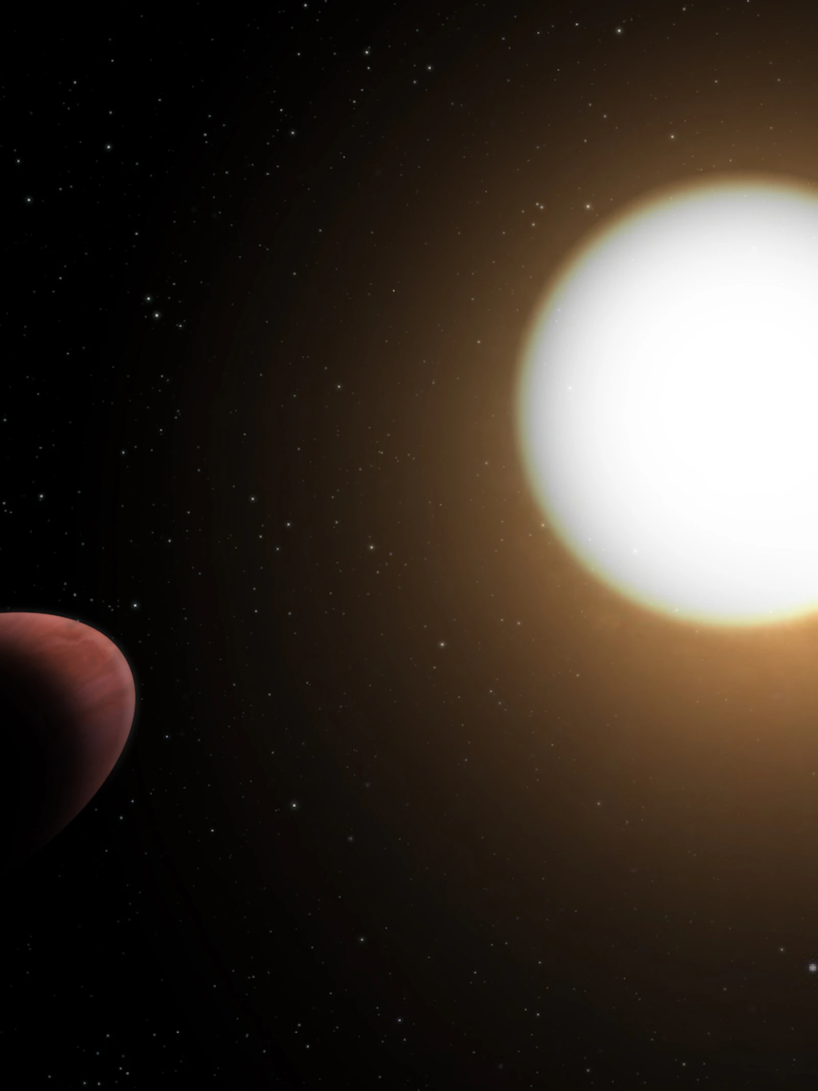 Hete exoplaneet heeft de vorm van een rugbybal
