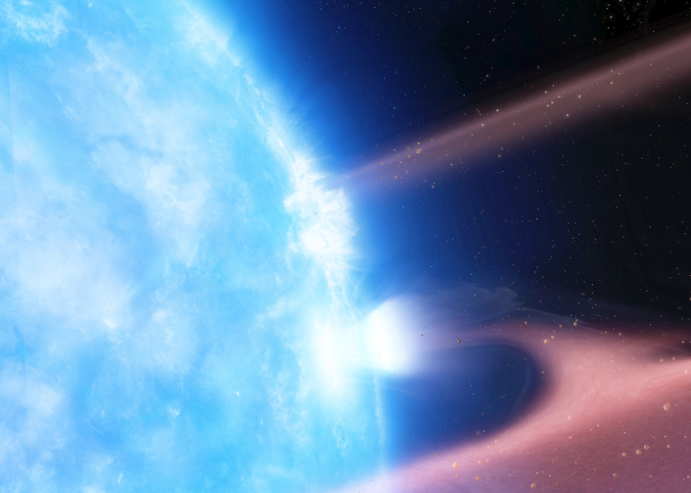 Astronomen zien overblijfselen van een planeet verdampen