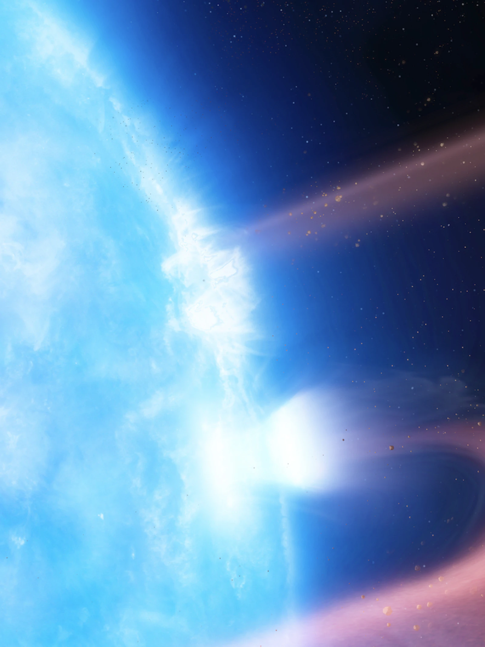 Astronomen zien overblijfselen van een planeet verdampen