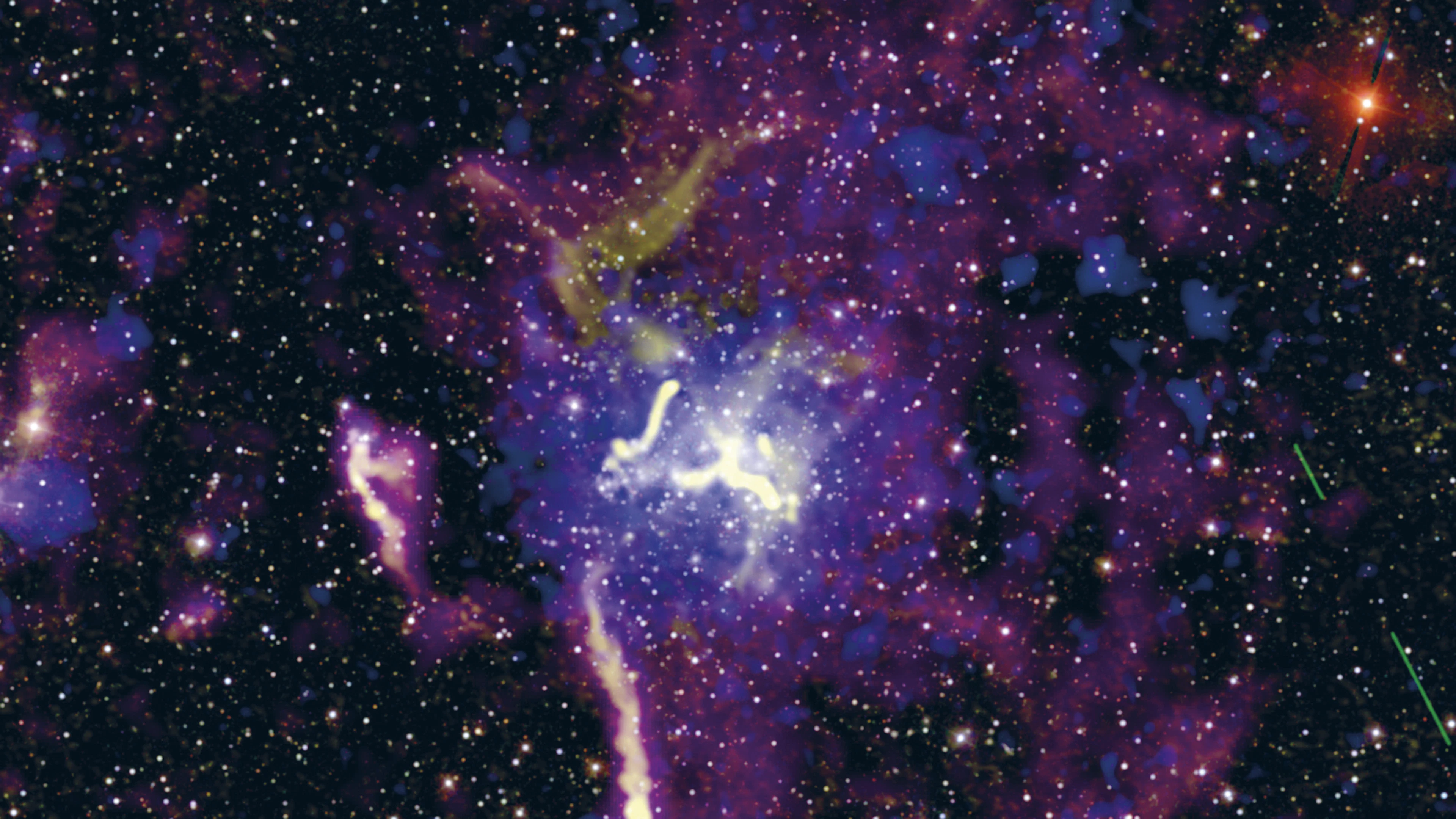 Cluster Abell 2255 is een chaotische, heldere radiozender