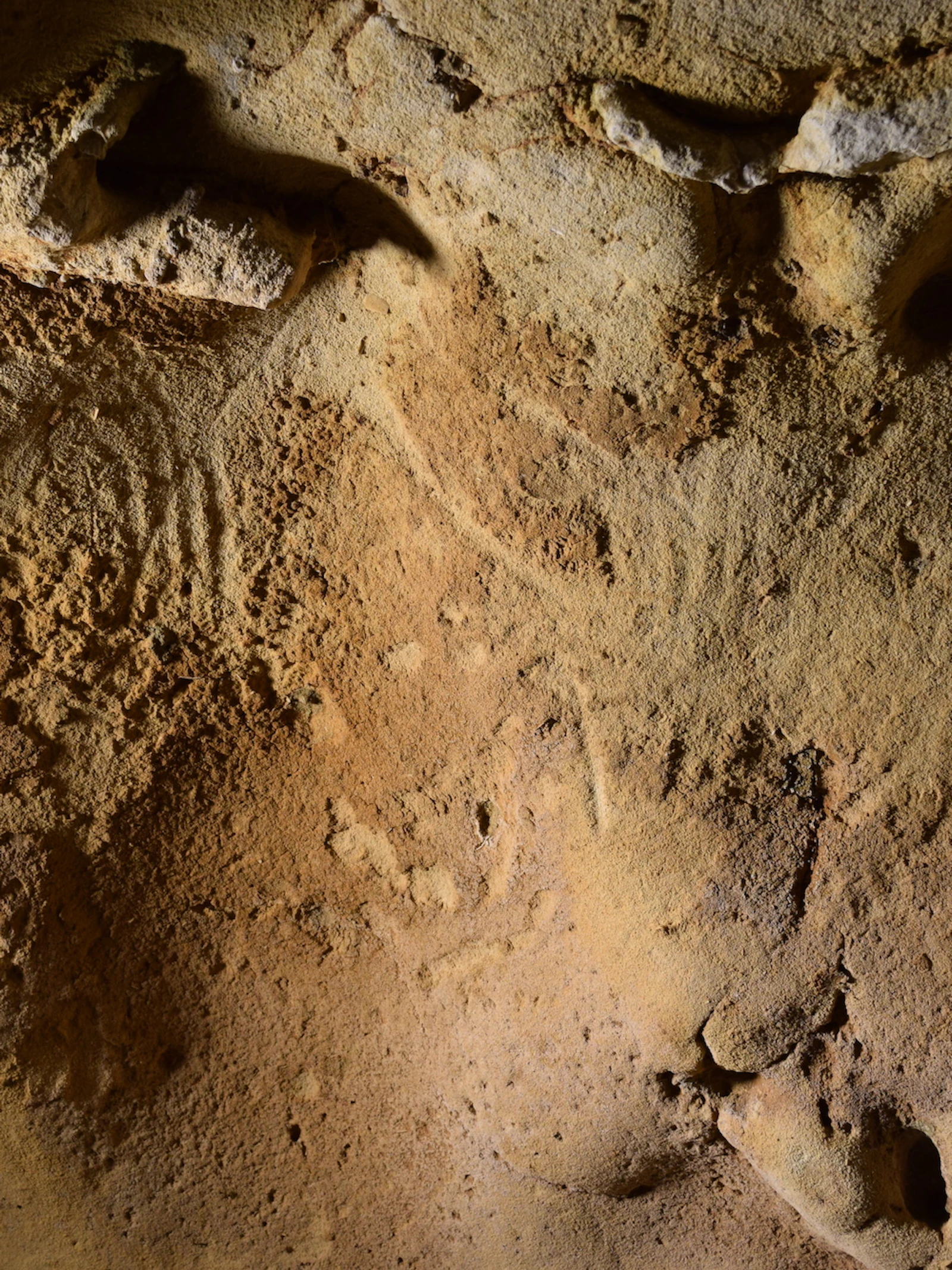 Abstracte gravures in Franse grot zijn gemaakt door neanderthalers