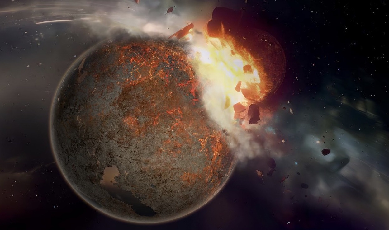 Aarde slokte mogelijk de resten van planeet Theia op