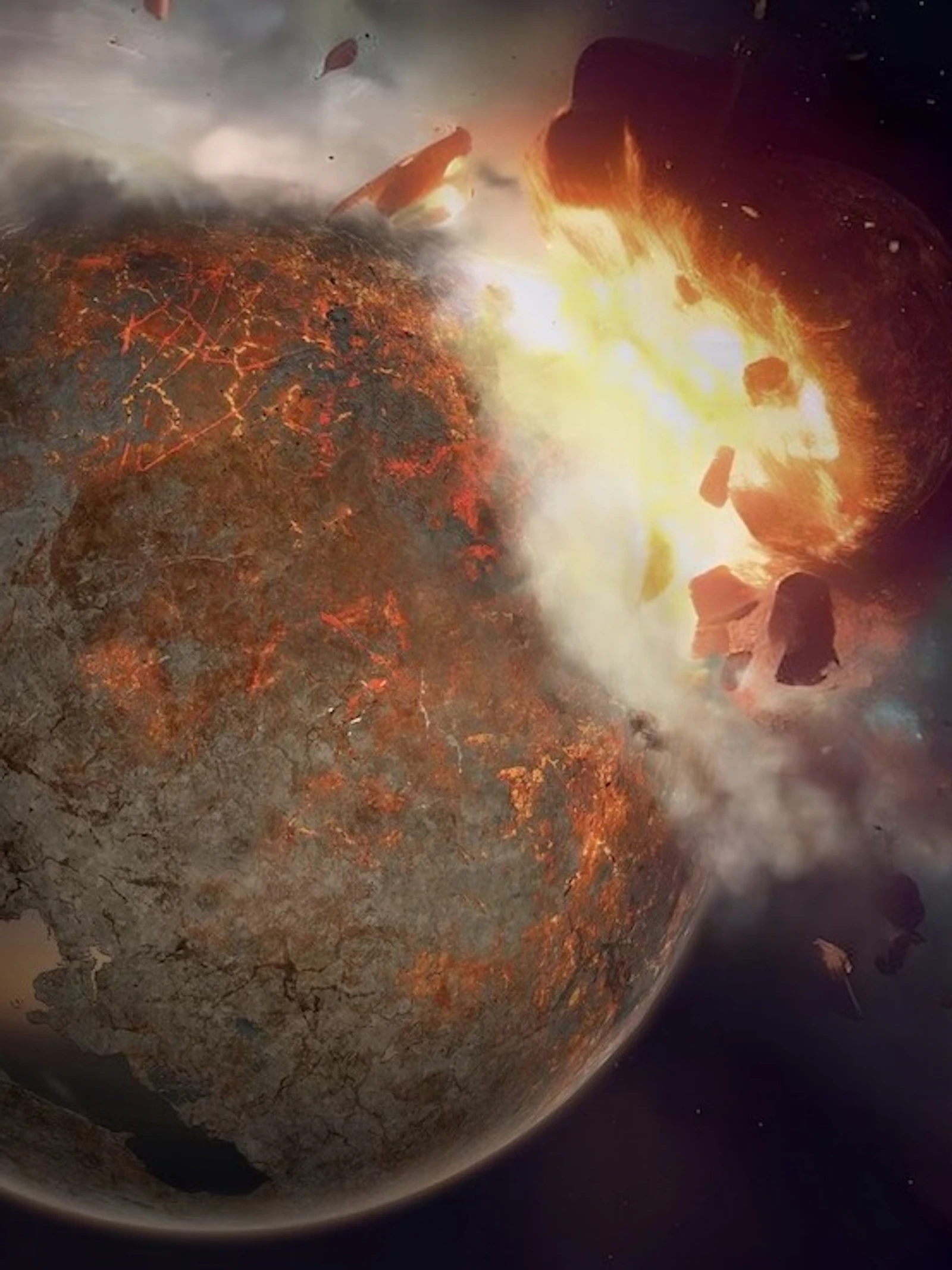Aarde slokte mogelijk de resten van planeet Theia op