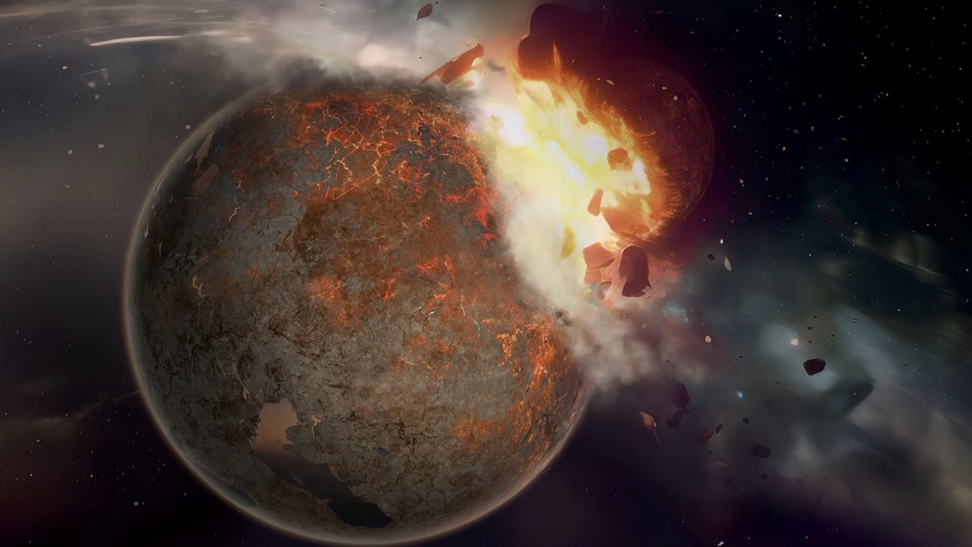 Aarde slokte mogelijk de resten van planeet Theia op