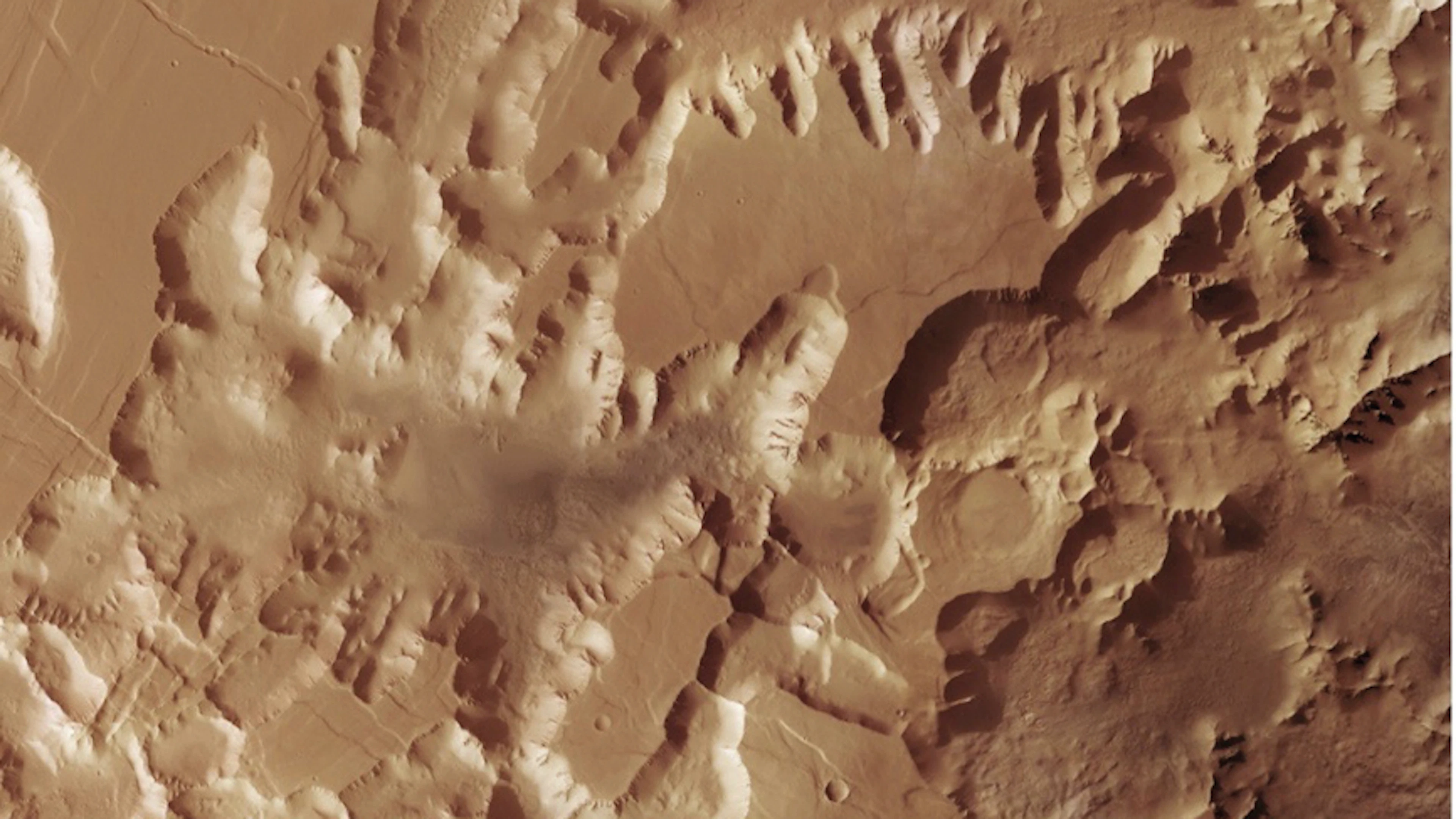 Reusachtige vulkaan ontdekt op Mars