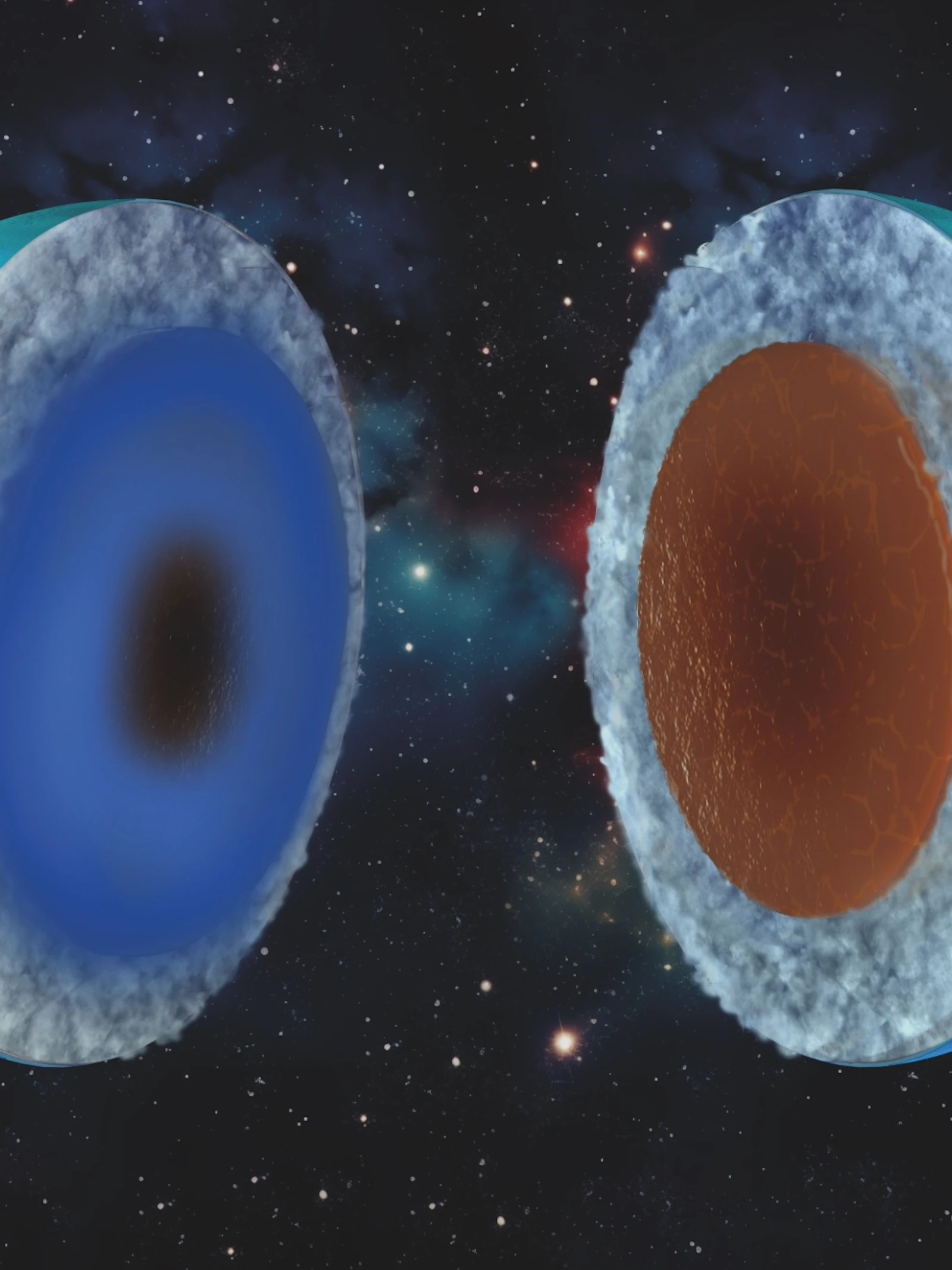 Uranus en Neptunus: toch geen ijsreuzen?