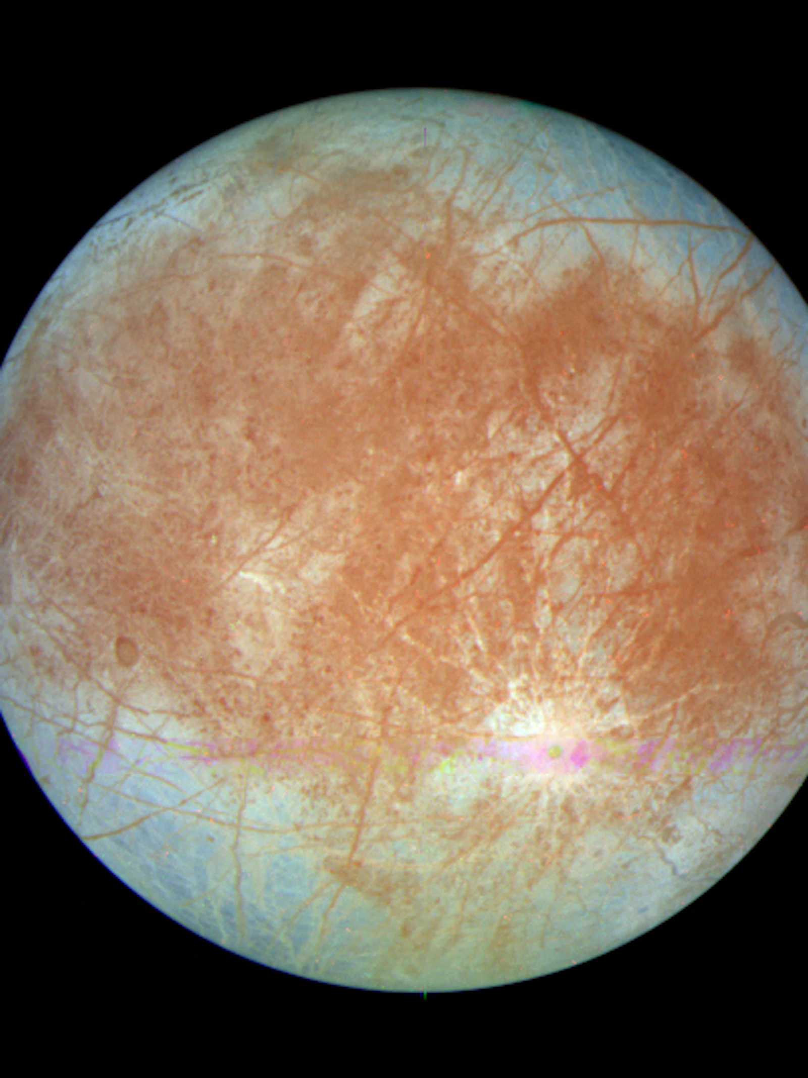 Europa, ijsmaan van Jupiter (Credit: Kevin Gill from Los Angeles)