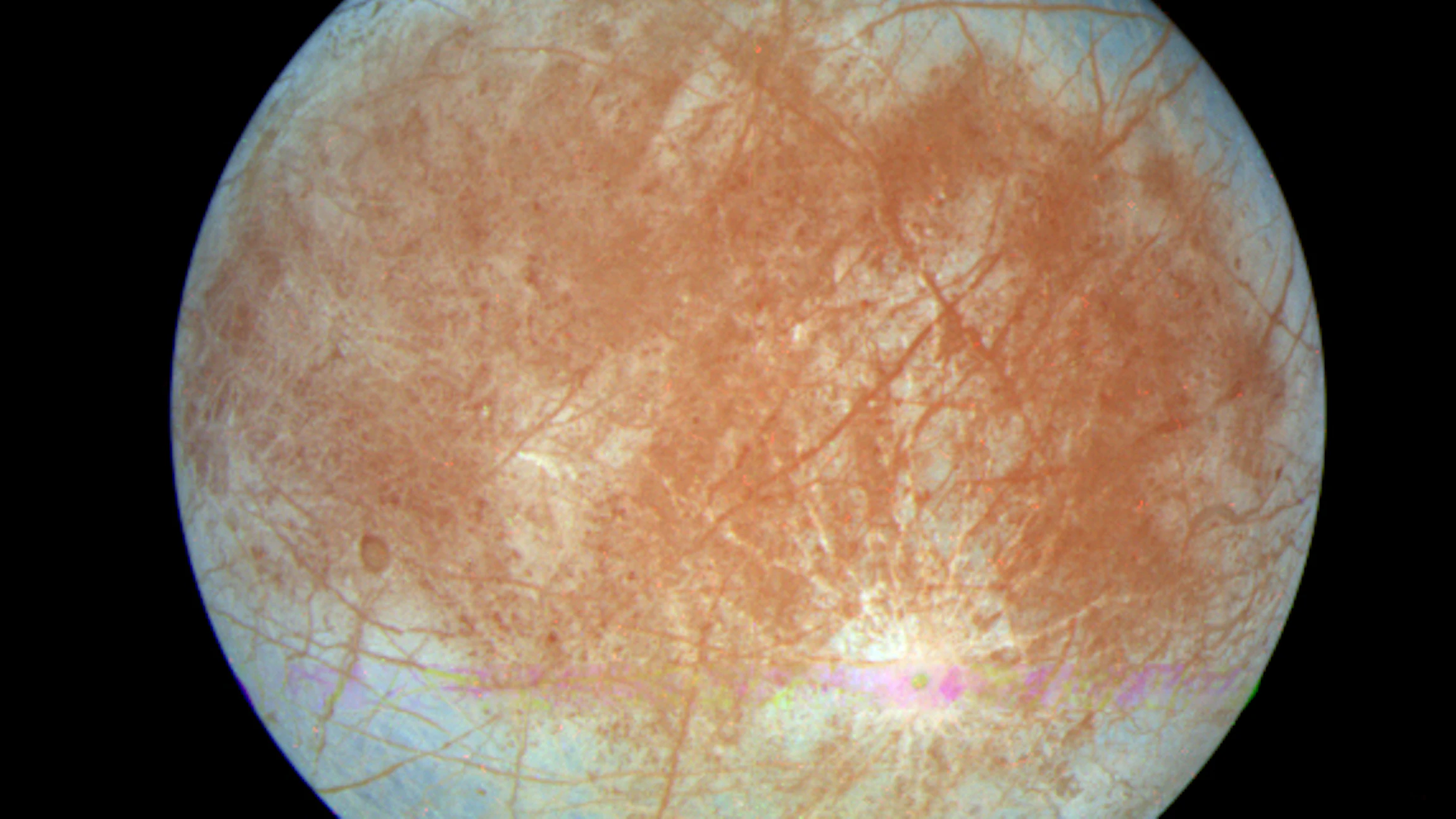 Europa, ijsmaan van Jupiter (Credit: Kevin Gill from Los Angeles)