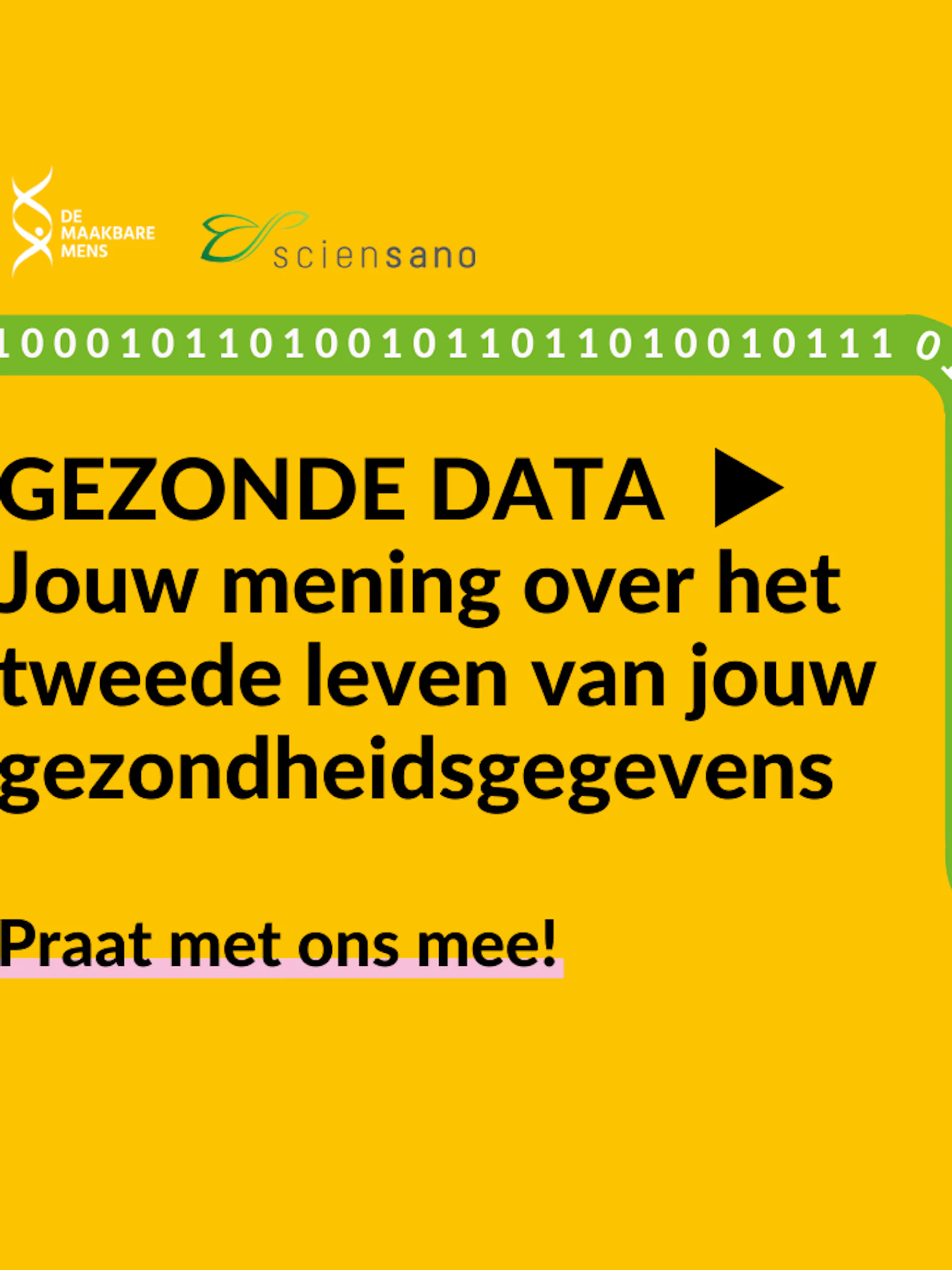 Gezonde data ‣ Jouw mening over het tweede leven van je gezondheidsgegevens