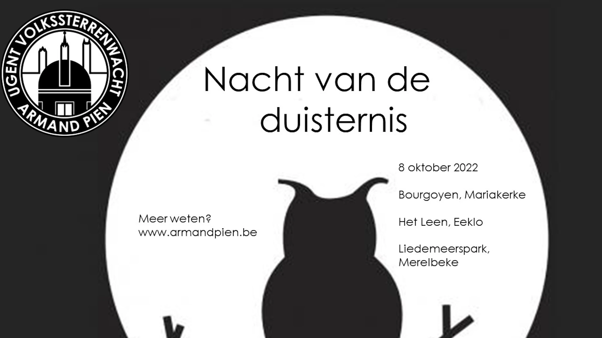 Kom naar de Nacht van de Duisternis in Eeklo, Gent of Merelbeke!