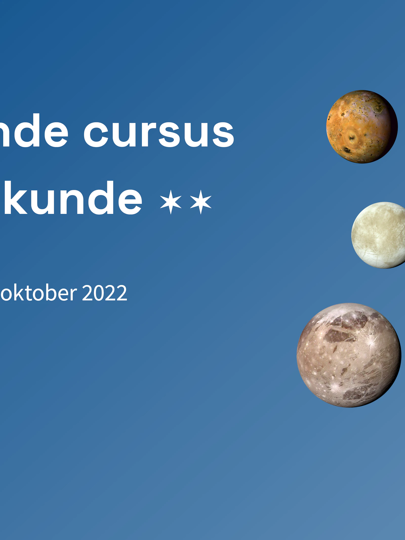 Inleidende cursus Sterrenkunde
