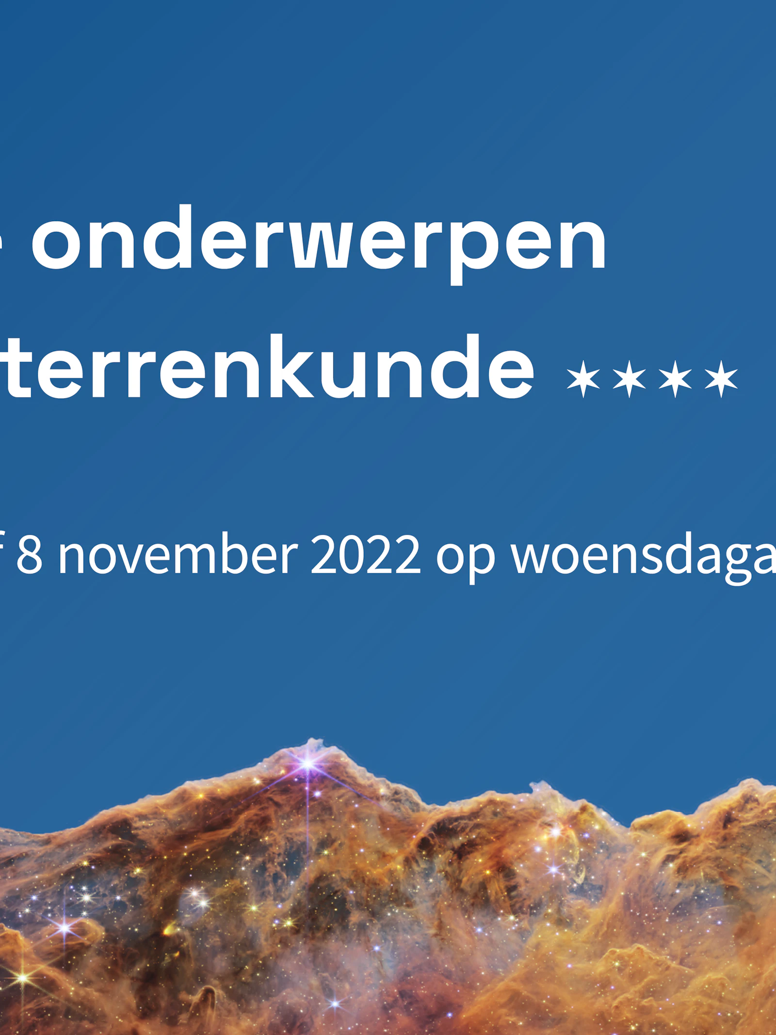 Actuele onderwerpen uit de sterrenkunde