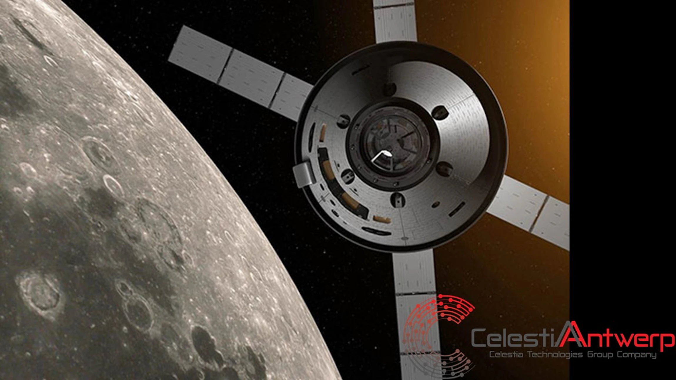 Animatie van de gloednieuwe Orioncapsule die mensen naar de Maan moet brengen.