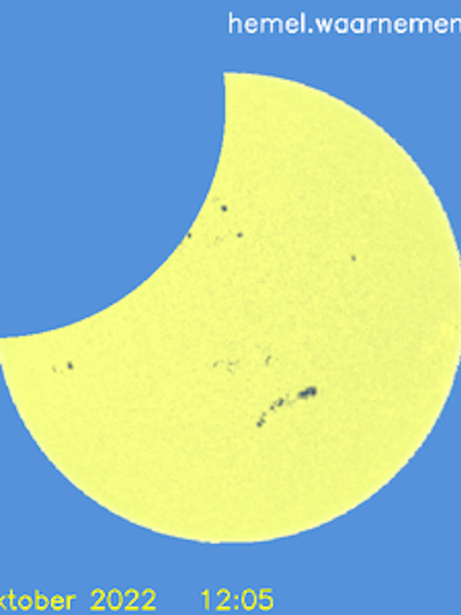 maximum van de gedeeltelijke zonsverduistering