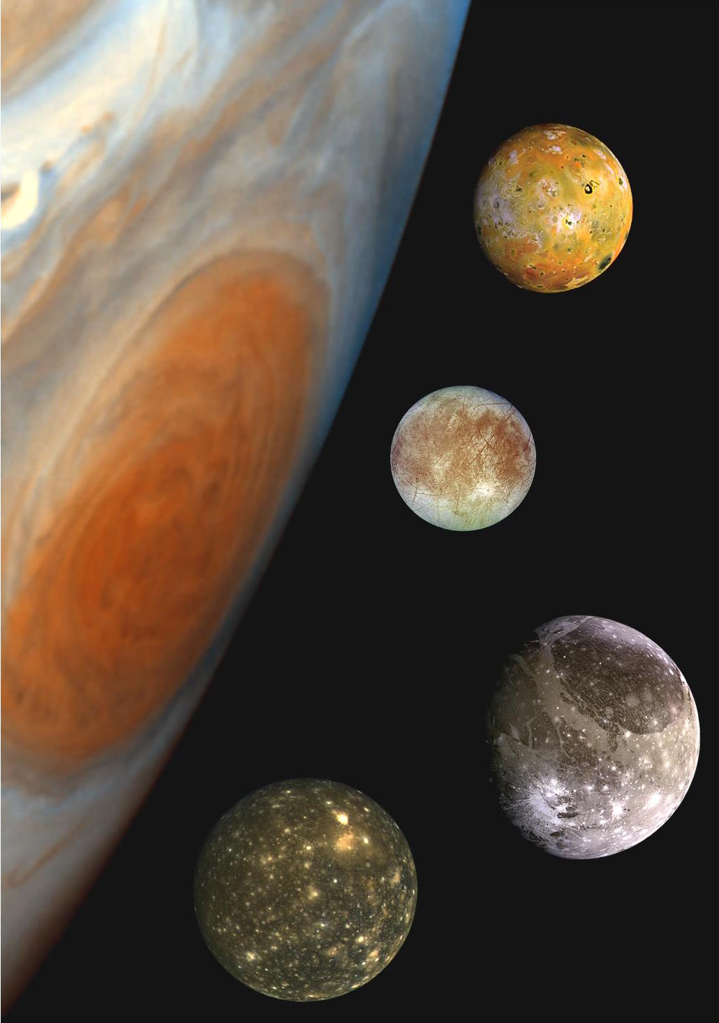 De grootste manen rond Jupiter: een pak interessanter dan je op het eerste gezicht zou denken! ((c) ESA)
